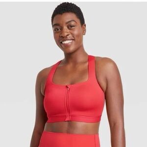 all in motion high support sculpt front zip sports bra 36C NWT